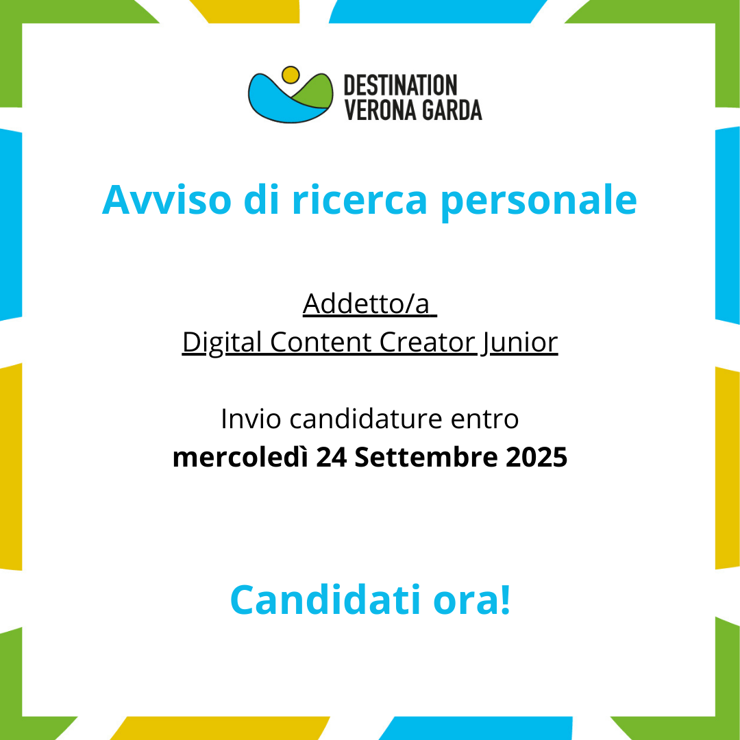 Avviso di ricerca personale: ADDETTO/A DIGITAL CONTENT CREATOR JUNIOR